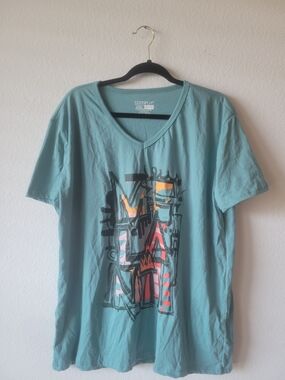 Teal Graphic V-Neck "Melanin" Absract Izzy & Liv Shirt